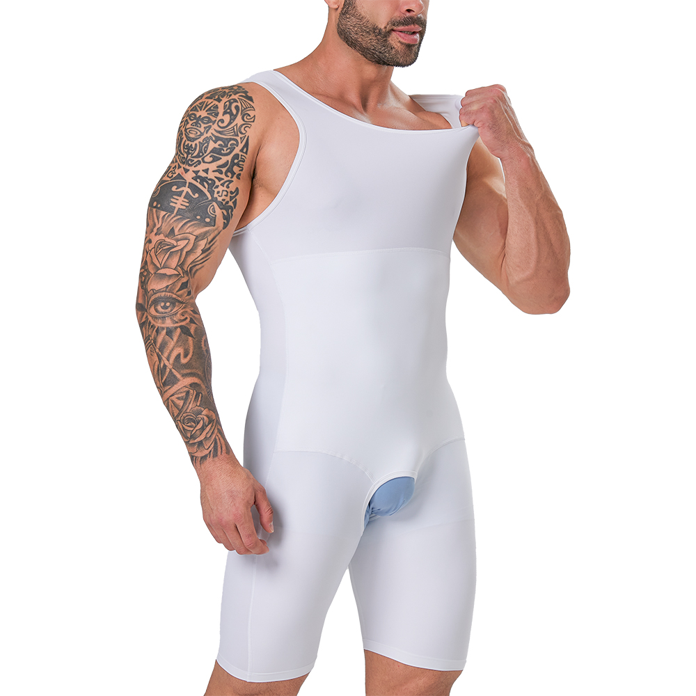 Shapewear Bodysuit Firm - 2024 最新メンズフルボディシェイパー下着圧縮ボディスーツおなかコントロールバットリフト胸スリムシェイプウェア