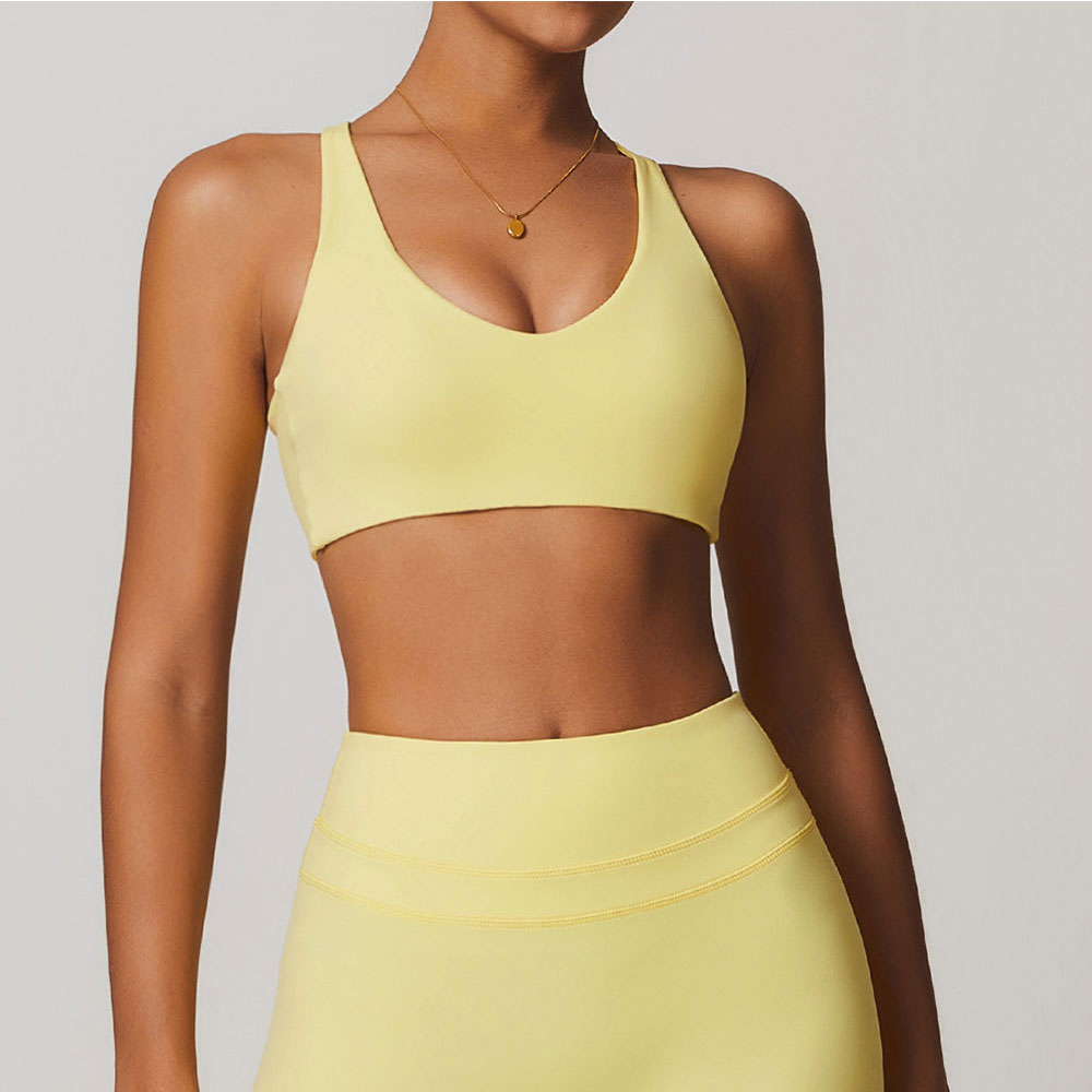 Sports Bra High Impact - Juren-女性用スポーツブラ,フィットネスブラ,ホルター下着,裸の感触,セクシーなヨガ,ジムの腕立て伏せ,トレーニング,パッド入りブラレット,水着