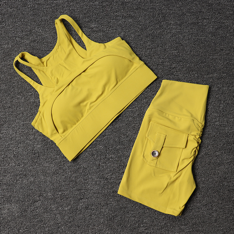 フィットネスショーツヨガセット女性のトラックスーツハイウエス - Sports Bra High Impact のレビューと価格