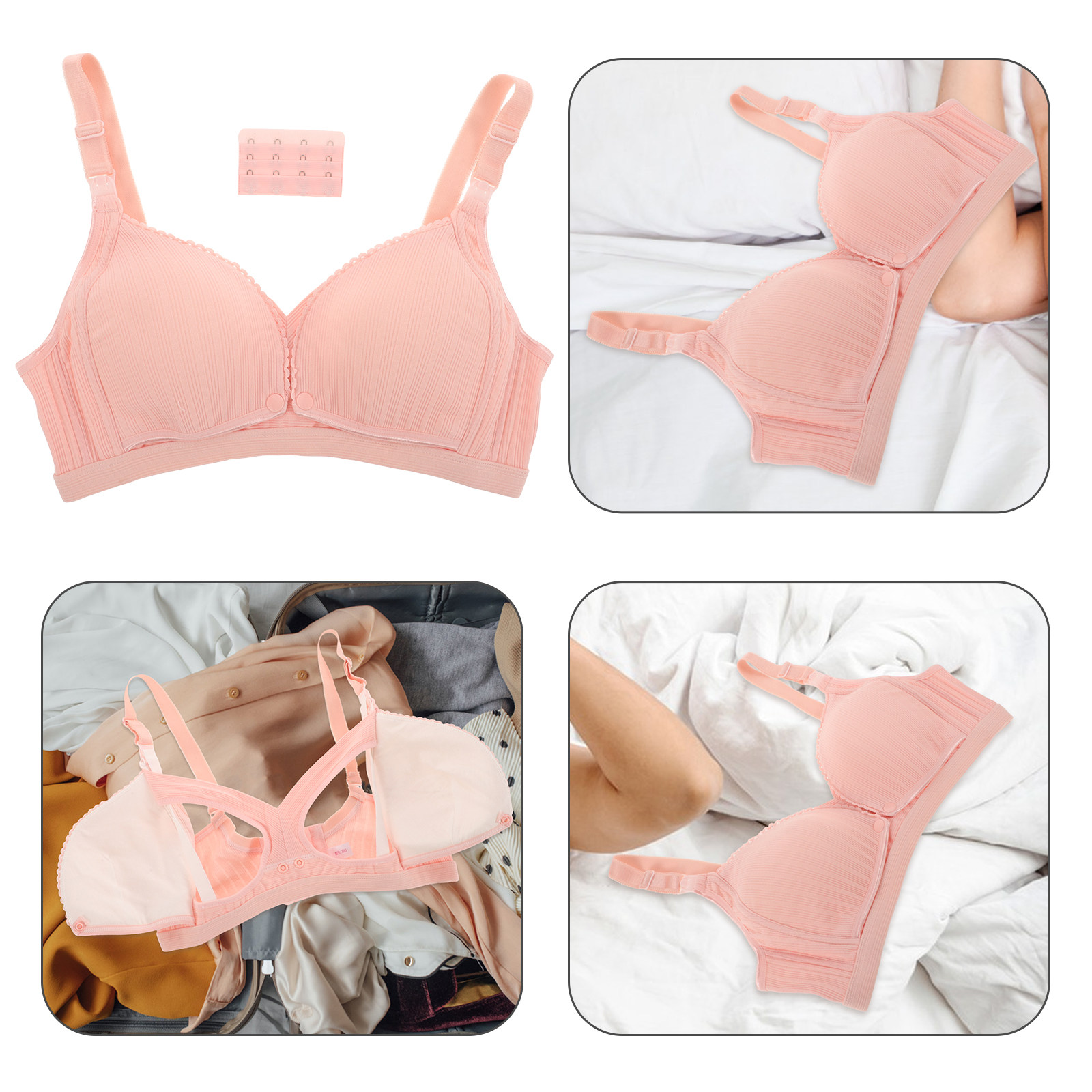 授乳ブラ ワイヤレス ピンク 38 85 リブ付き 薄手 ダ - Nursing Bra Sleep のレビューと価格