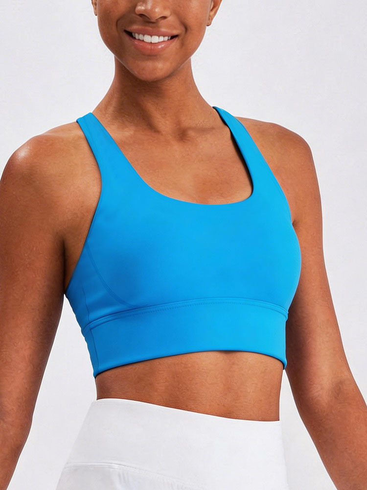 新しい女性用ソリッドカラー高強度サポートスポーツブラクロスバ - Sports Bra High Impact のレビューと価格