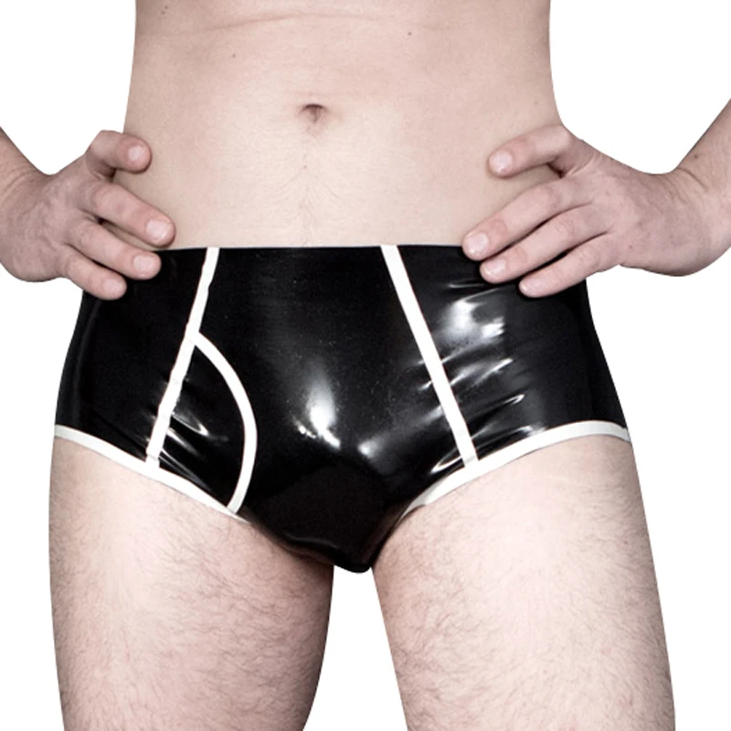 パーティーラテックスブリーフストライプ穴ゴムパンティーショー - Boyshort Underwear のレビューと価格
