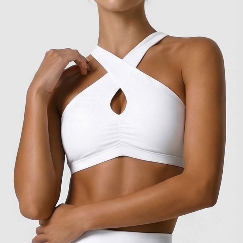 女性ソフトスポーツ下着無地高衝撃ジムヨガブラ通気性速乾フィッ - Sports Bra High Impact のレビューと価格