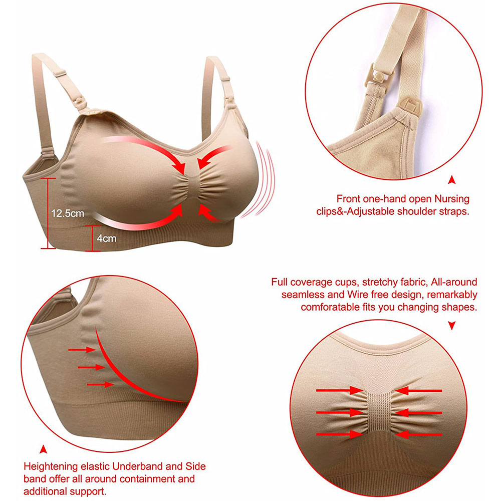 ワイヤレス授乳服 コットン製授乳ブラ 妊婦用 妊娠中 睡眠用 - Nursing Bra Sleep のレビューと価格