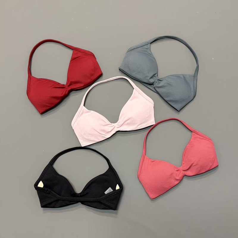 女性用ホルタースポーツブラ Vネックパッド入りヨガブラ 取り - Sports Bra High Impact のレビューと価格