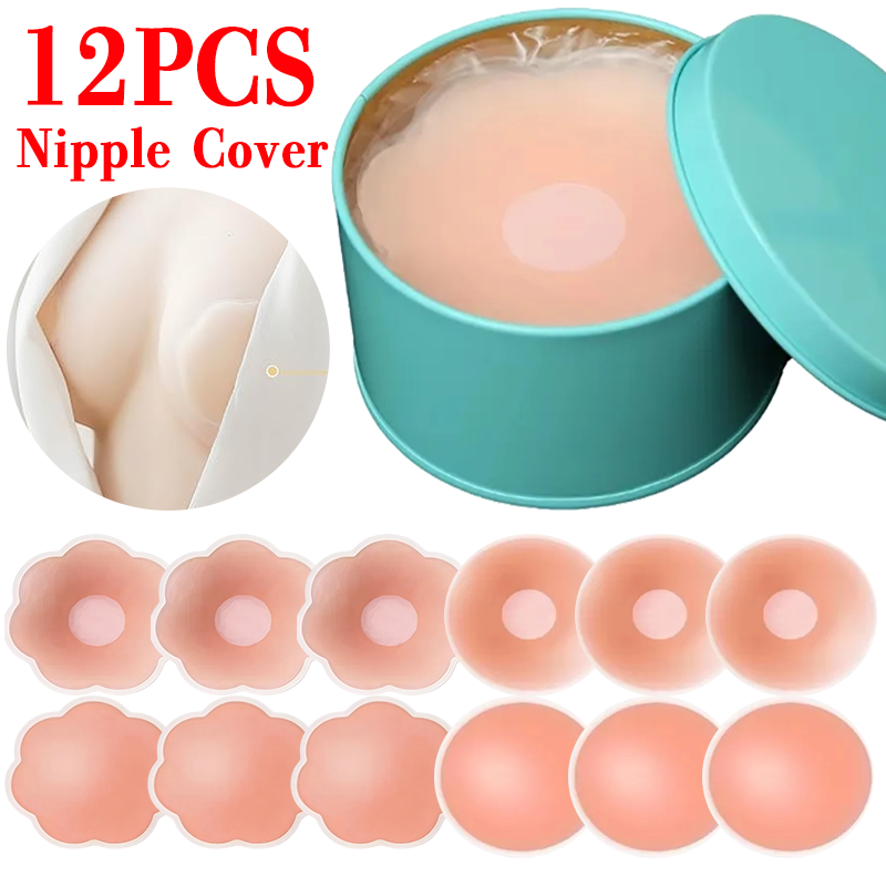 6/12個入り 目に見えない粘着式チェストパッド 再利用可能 - Silicone Bra Adhesive のレビューと価格