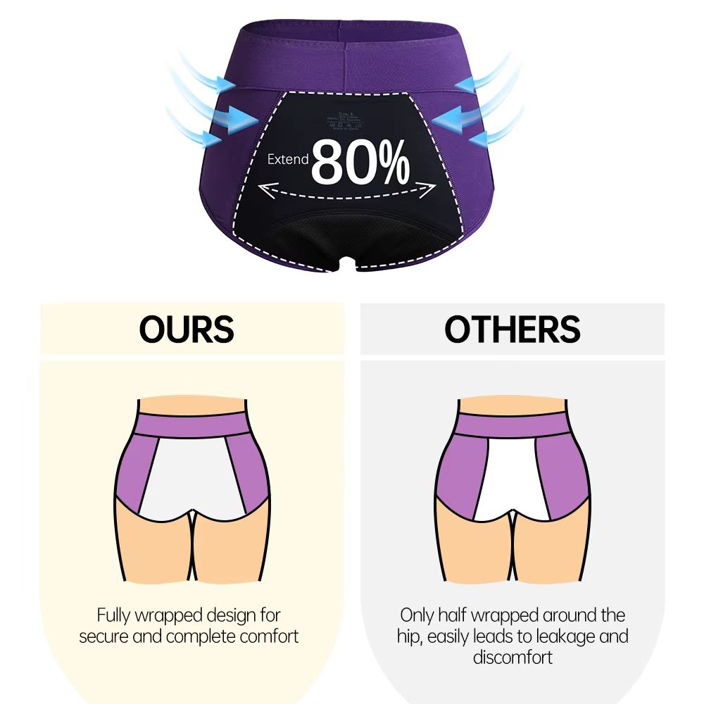 ハイウエストの吸水性抜群生理用ショーツ3枚セット、漏れ防止、 - Period Panty Absorbent のレビューと価格