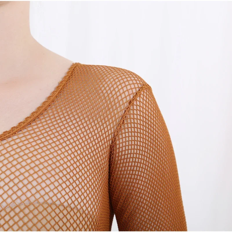 ラテンダンス全身ジャンプスーツ網タイツプロフェッショナルハー - Bodystocking Fishnet のレビューと価格